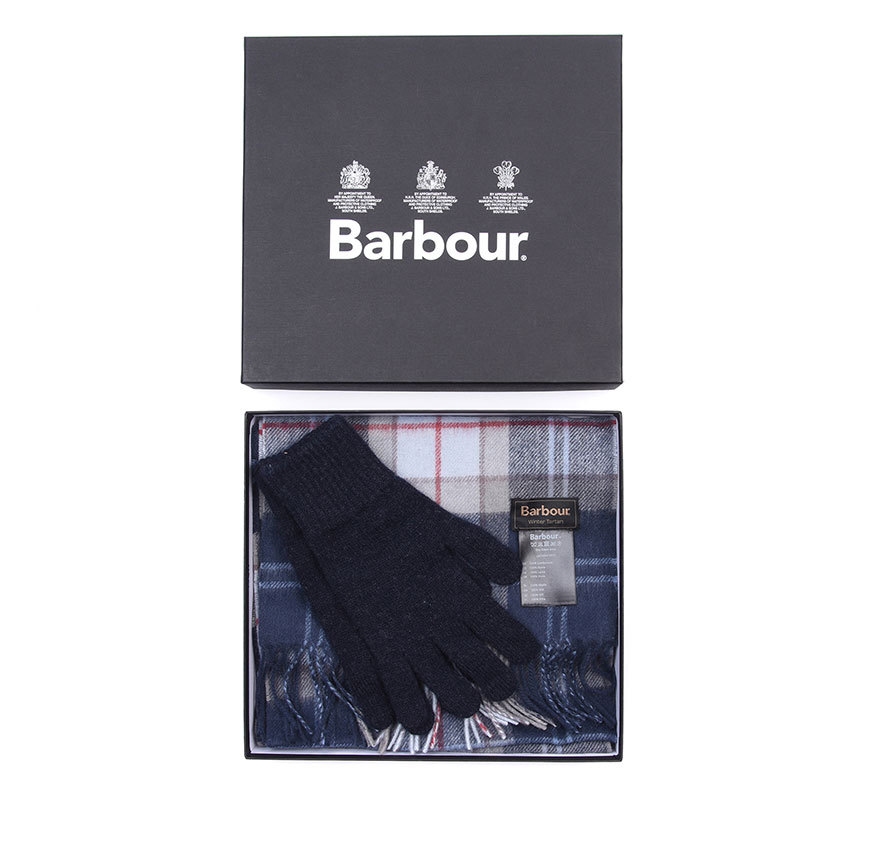 womens barbour scarf and glove gift box